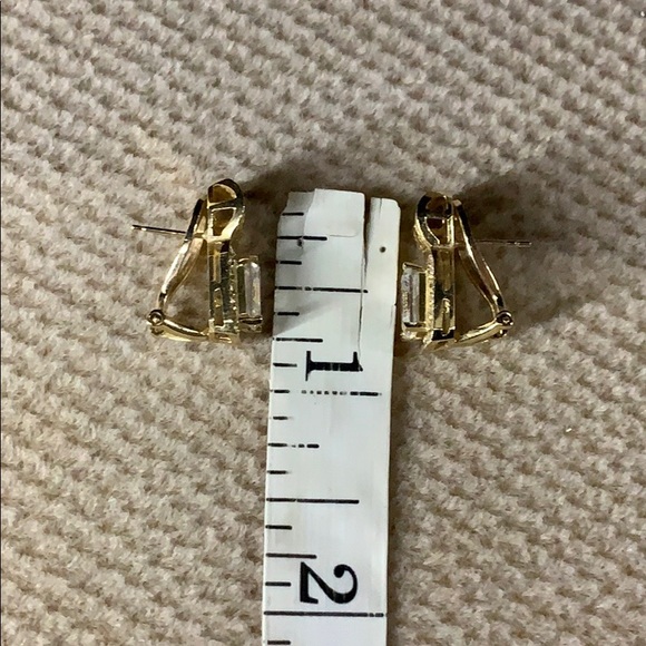 Saks Brand 14K Gold Earrings with CZ Crystals - Picture 9 of 9